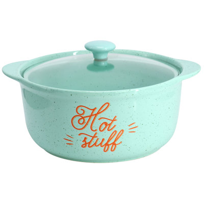 Casserole en grès bleu sarcelle de 3,66 pintes Wanda June Home Miranda's