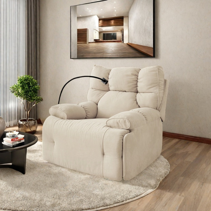 Fauteuil ergonomique rotatif et réglable, Blanc cassé
