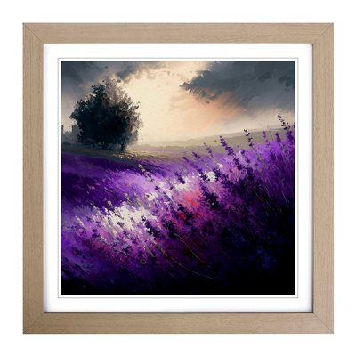 Lavender Flower Colour Field Painting - Framed Print