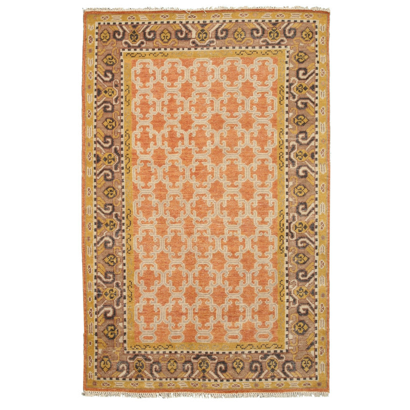 Tapis oriental en laine noué à la main Daandre, Rectangle 6 pi x 9 pi