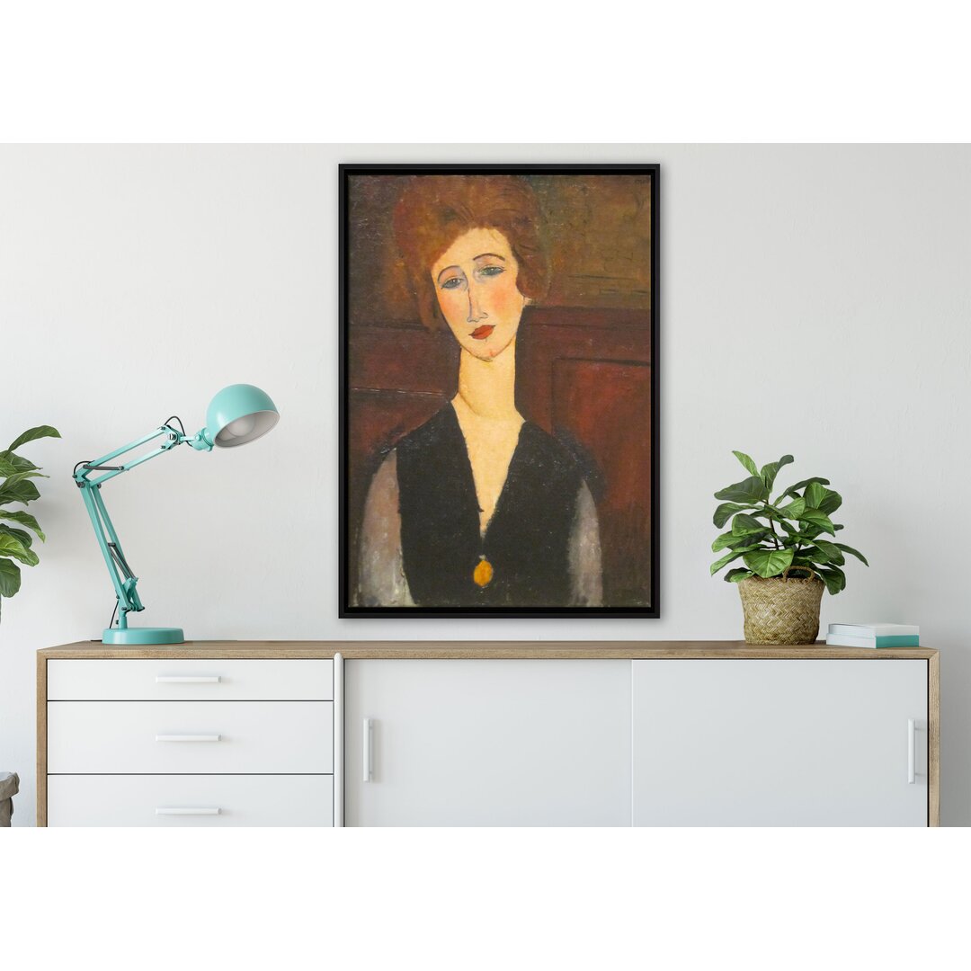 Gerahmtes Leinwandbild Portrait of a Woman von Amedeo Modigliani