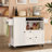 Rolling Kitchen Island With Storage Cabinet, 41.3'' Width Kitchen Cart With Desktop Drop Leaf Countertop, Portable Mobile Island With Towel Rack, Spice Rack Shelf, White-1982943452