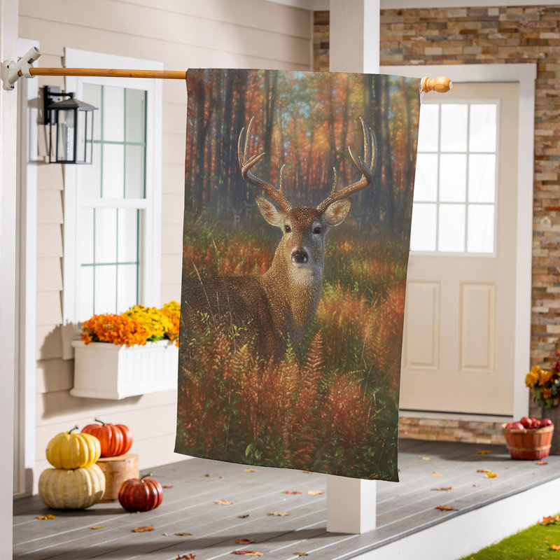 Drapeau de maison Gazing Autumn Buck