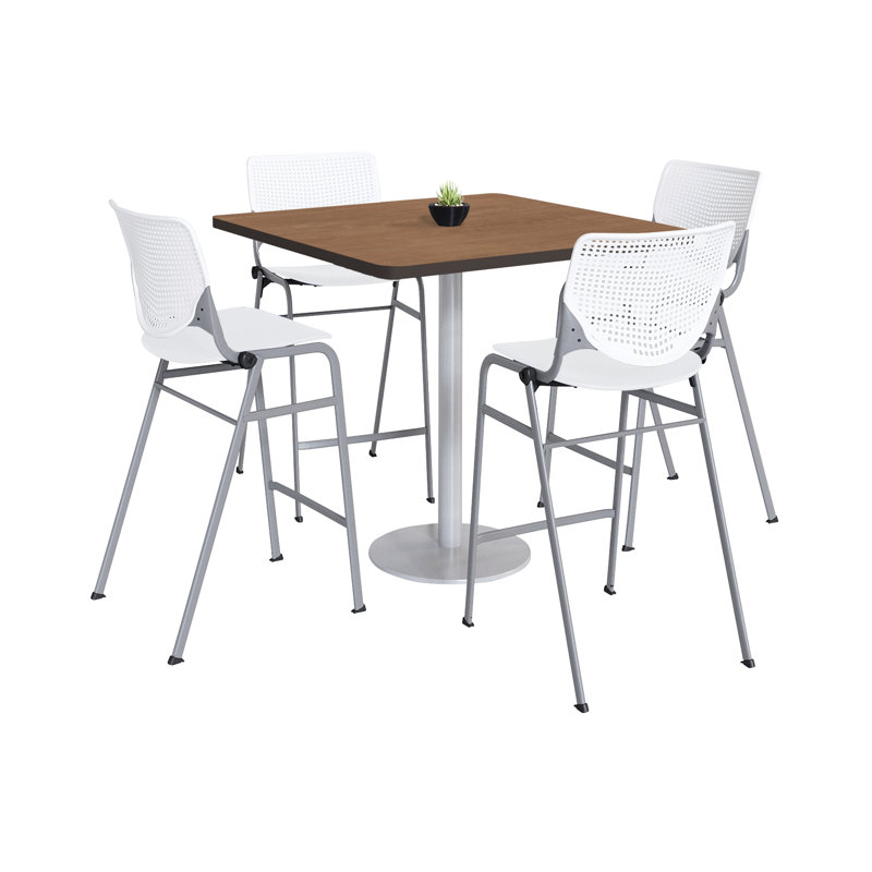 Ensemble de table de salle à manger et chaise Kool L 42 po, Blanc, H 41 po x L 42 po x l 42 po, Blanc