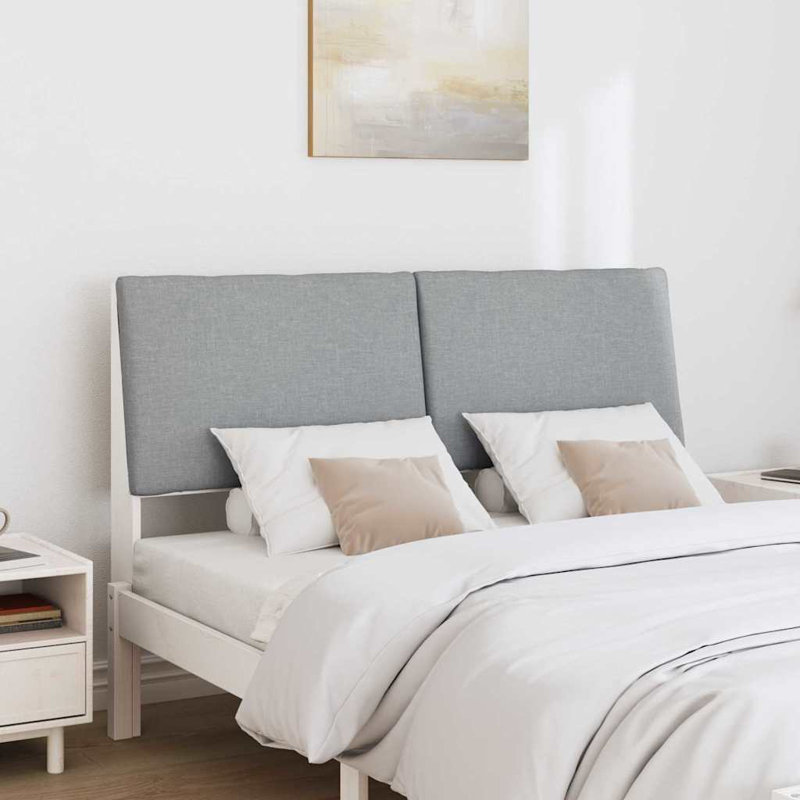 Solid Wood Headboard, Queen, White, Light Grey