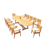 Mas Outdoor 13 - Piece Teak Dining Set