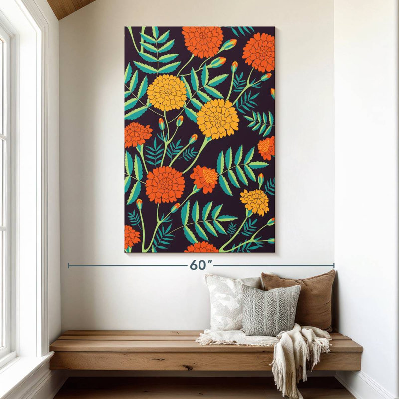 Blooming Marigolds Pattern, 51" H x 34" W