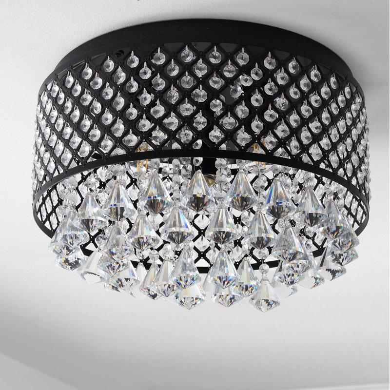 Tarvin Crystal Flush Mount, Black