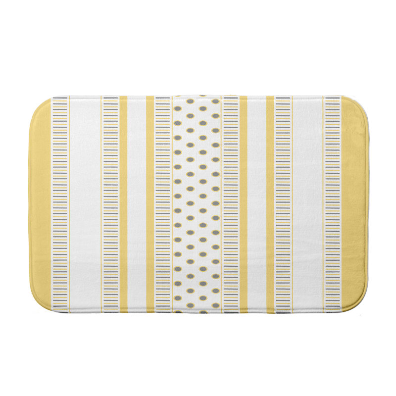 Tapis de bain Lukasik Dot, l 17 po x L 24 po, Jaune