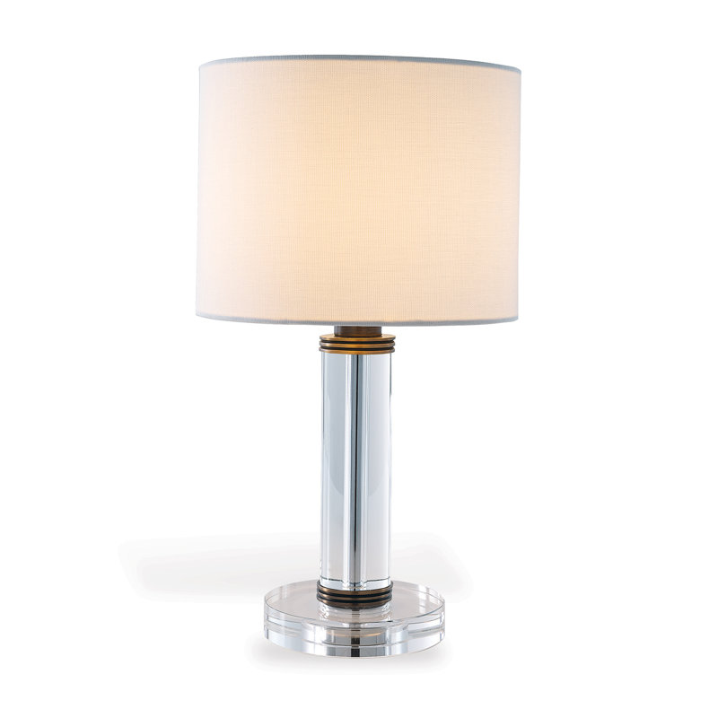 Billy Crystal Mini Lamp, Clear/Bronze, Light Beige