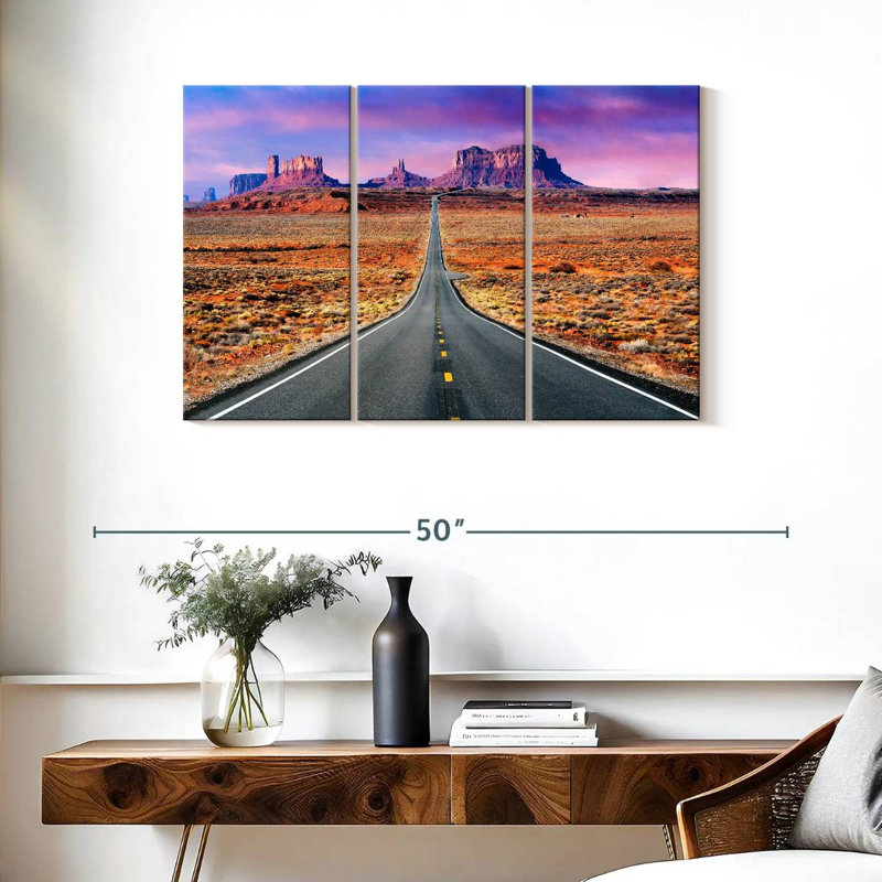 Mehar Road to Monument Valley Sunset, H 24 po x l 38 po