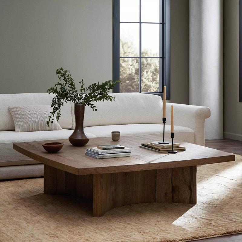 BRINTON Coffee Table, 16" H x 55" L x 55" W, Rustic Oak