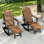Chaise berçante pliable en PEHD toutes saisons avec repose-pieds rétractable Adirondack