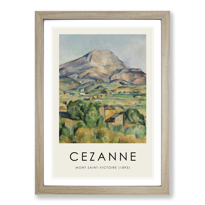 Mont Sainte Victoire Vol.1 by Paul Cezanne - Picture Frame Painting, 48cm H x 36cm W x 2cm D, Oak