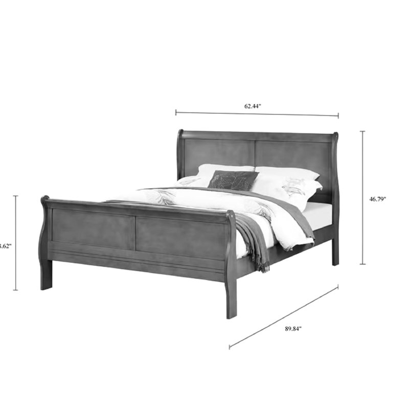 Grand lit en bois massif blanc avec fond de tiroir et glissières en métal pour une chambre à coucher de style français offrant une ambiance paisible