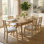 7-Piece Coastal Extendable Oak Dining Set With Rattan Back Chairs