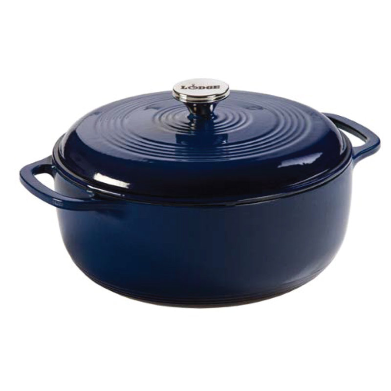 Indigo Enameled Cast Iron 6 Quart Dutch Oven