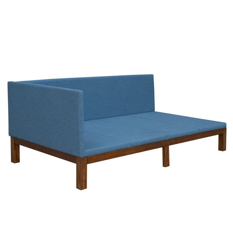 Structure de lit Latiyah, Simple, Bleu