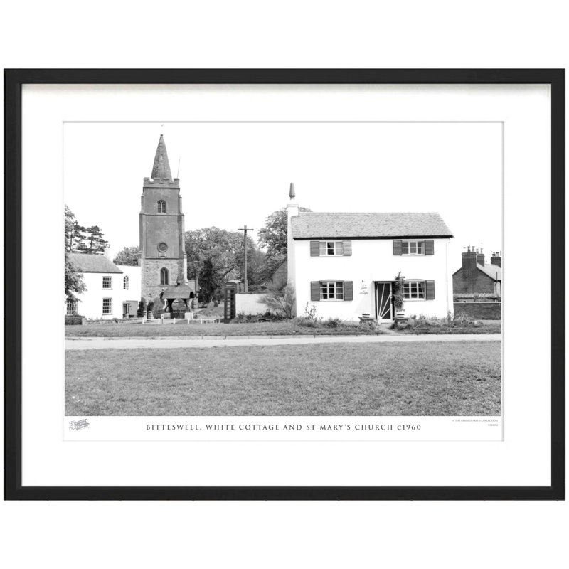 Bitteswell, White Cottage And St Mary's Church C1960 - Single Picture Frame Print, 43.5cm H x 53.4cm W x 2.3cm D