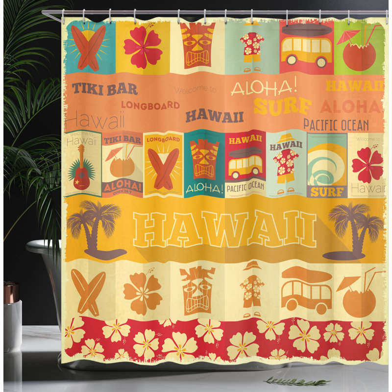 Shower Curtain with Hooks Included, 84"H x 69"W