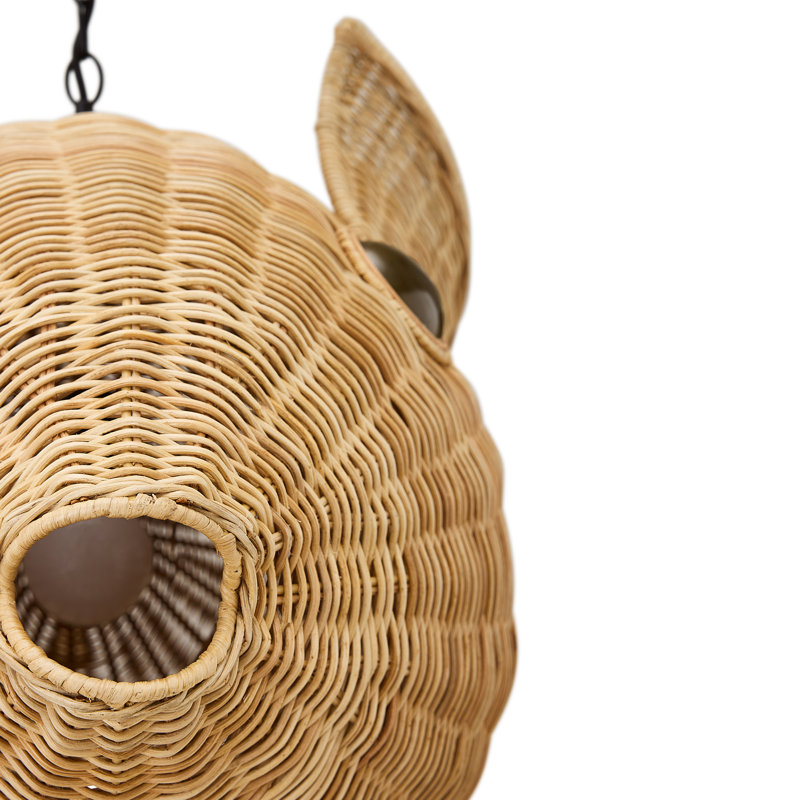 Luminaire suspendu fantaisie 1 lumière Wicker, H 79,38 po x l 35 po x P 16 po