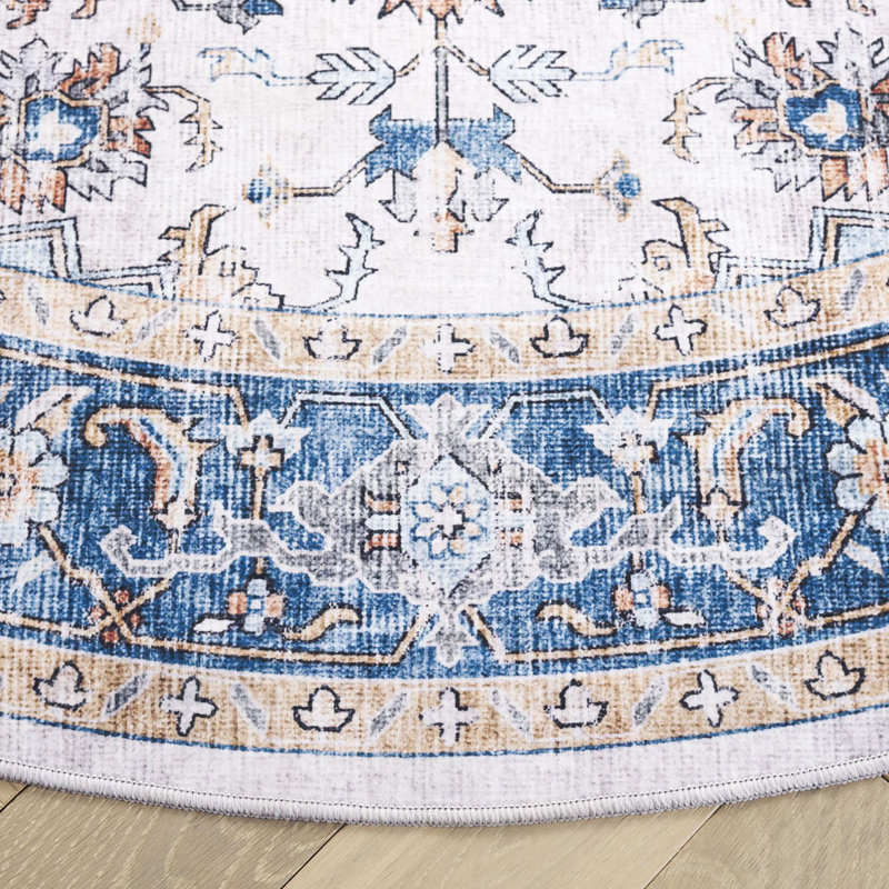 Maruin Performance Machine Washable Oriental Rug, Round 6'