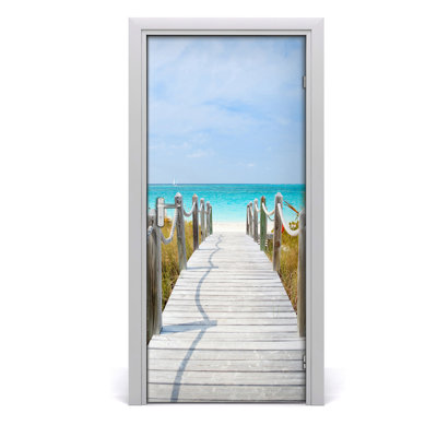 Path To Beach Door Decal