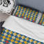 Ensemble de housse de couette moderne bleu et jaune Modern Houndstooth III-109144191