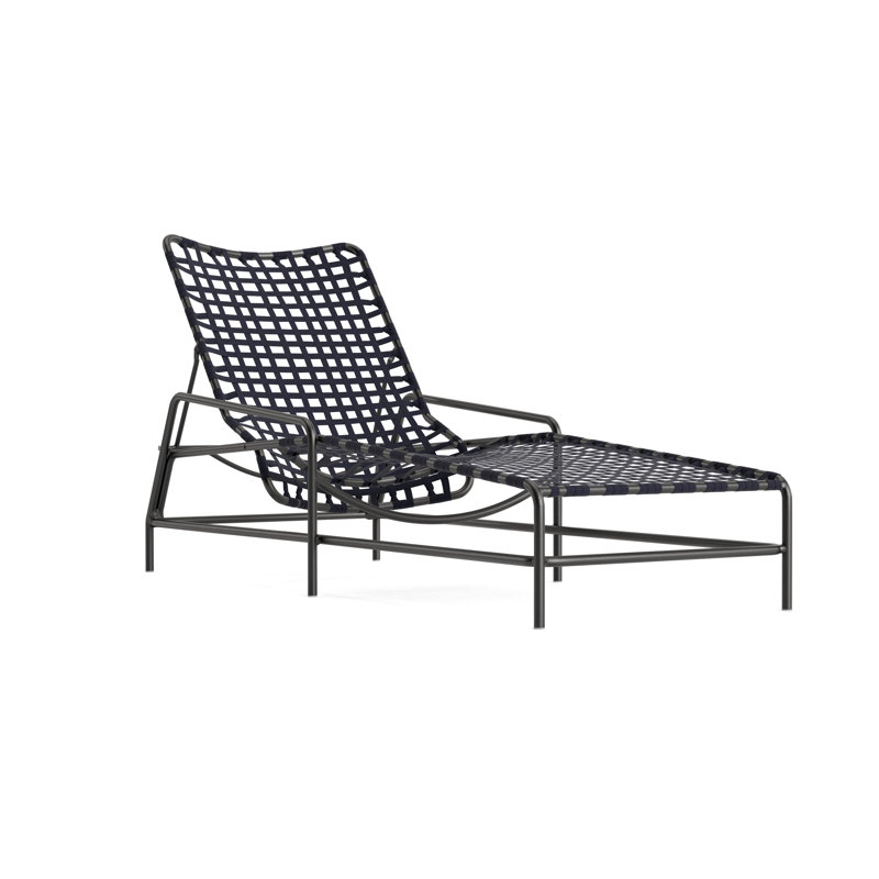 Kantan Outdoor Chaise Lounge, Marine/Textured Pewter