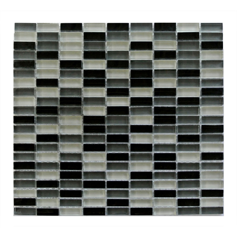 Carrelage mural de cuisine et de salle de bain décoratif empilé en verre lustré à bord pressé de 0,5 po x 1,25 po Epiphany