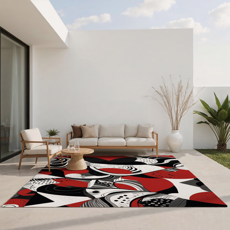 Tapis intérieur et extérieur Obsidian Whisper, Rectangle 1 pi 6 po x 2 pi 6 po