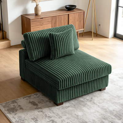 Chaise rembourrée en fausse fourrure de lapin en flanelle avec dossier rembourré, module de chaise simple pour canapé modulaire