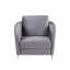 Fauteuil moderne chic en velours gris Livia-129422849