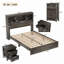 Ensembles de chambre avec cadre de lit grand en bois Brandenn