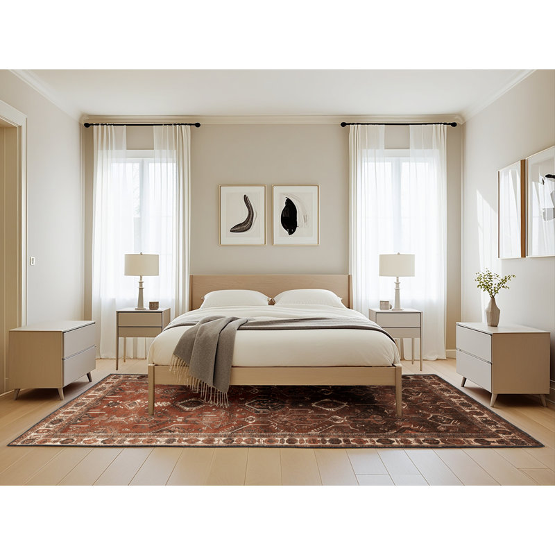 Tapis brun lavable à la machine, Rectangle 5 pi x 8 pi