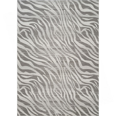 Tapis géométrique gris 7 pi 10 po x 10 pi 6 po Geometrix