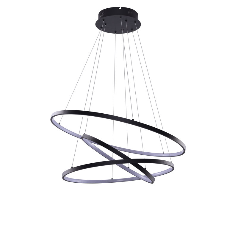 3 - Light LED Cluster Pendant, Black