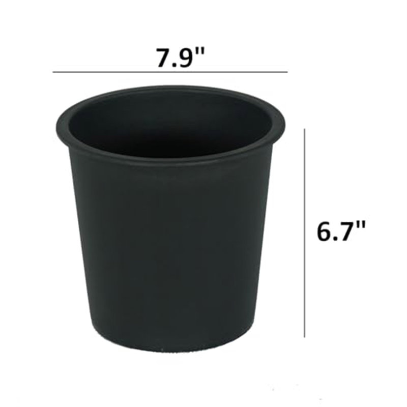 Pot de plante de jardin rond 7,9 po - pots de jardin en plastique avec drainage (paquet de 5), H 6,7 po x l 7,9 po x P 7,9 po
