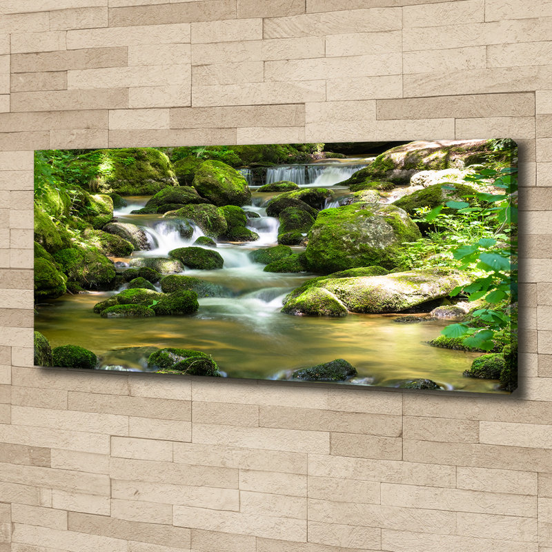 Waterfall - No Frame Print on Glass, 50cm H x 125cm W x 2cm D, Canvas