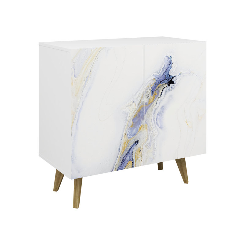 Bostyn Art 2 Door Accent Cabinet, Blanco
