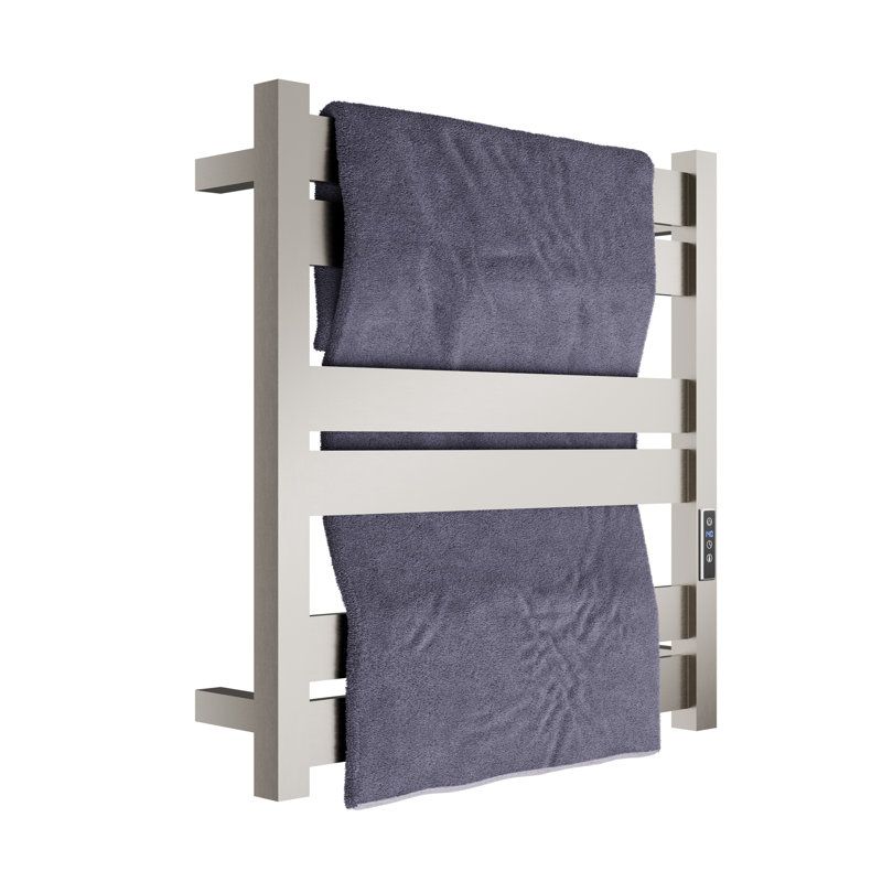 Brushed Nickel Wall Mounted 6-Bar Electric Towel Warmer
