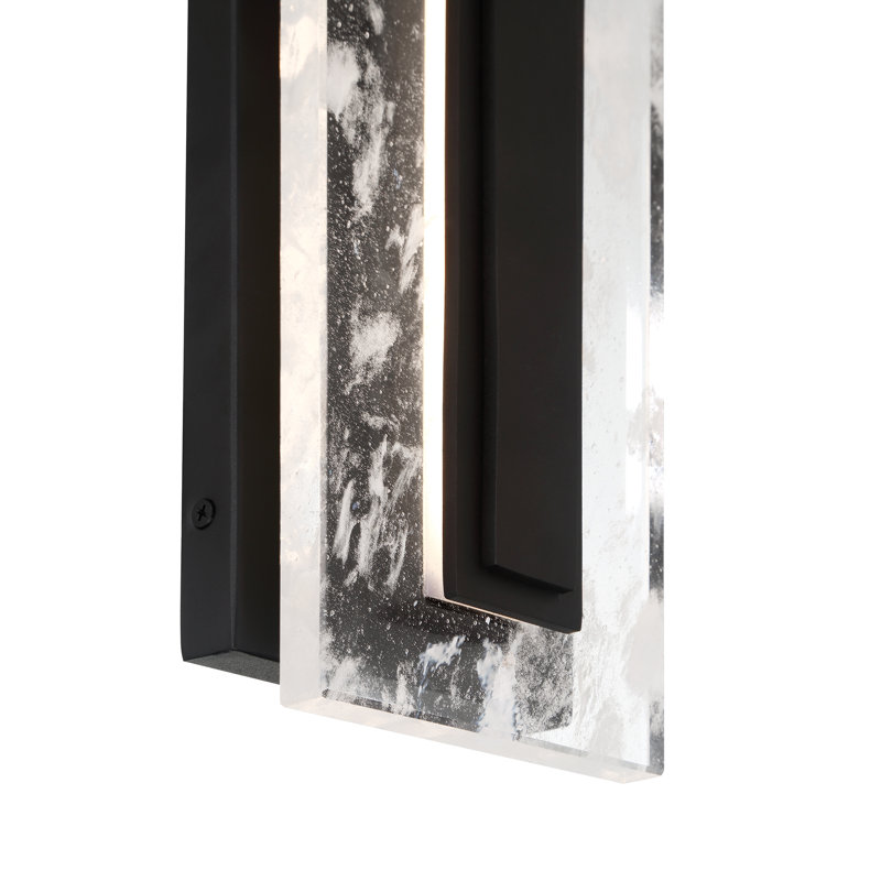 Hokku Designs Lovettsville - 1 Light Outdoor LED Wall Mount In Sand Coal Finish, 5.29" H x 11.38" W x 5" D, 12