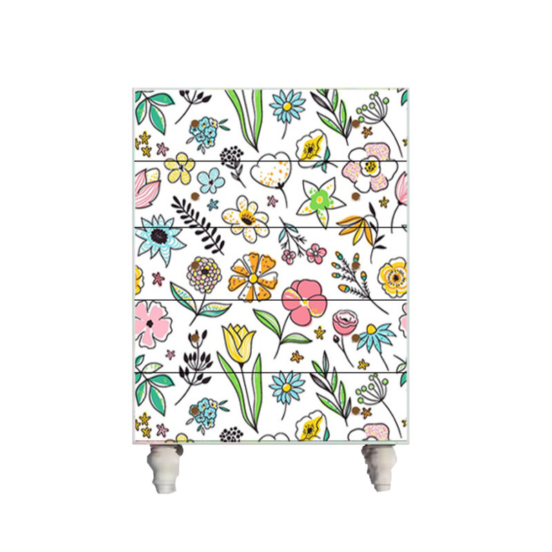 Table de chevet d'appoint 5 tiroirs Painted