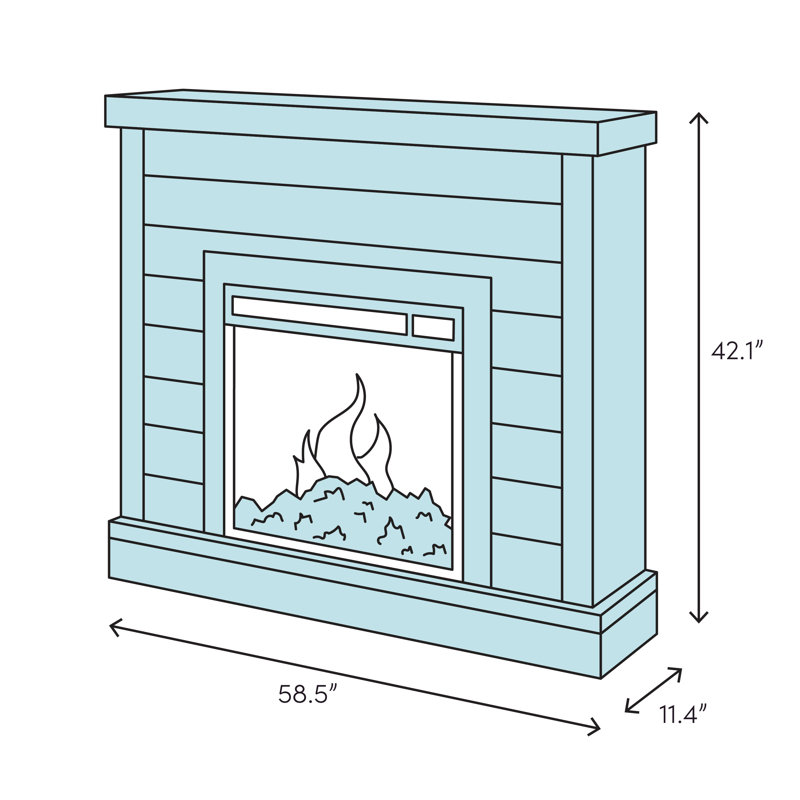 Beau 59" Landscape Electric Fireplace by Real Flame, White, Standard