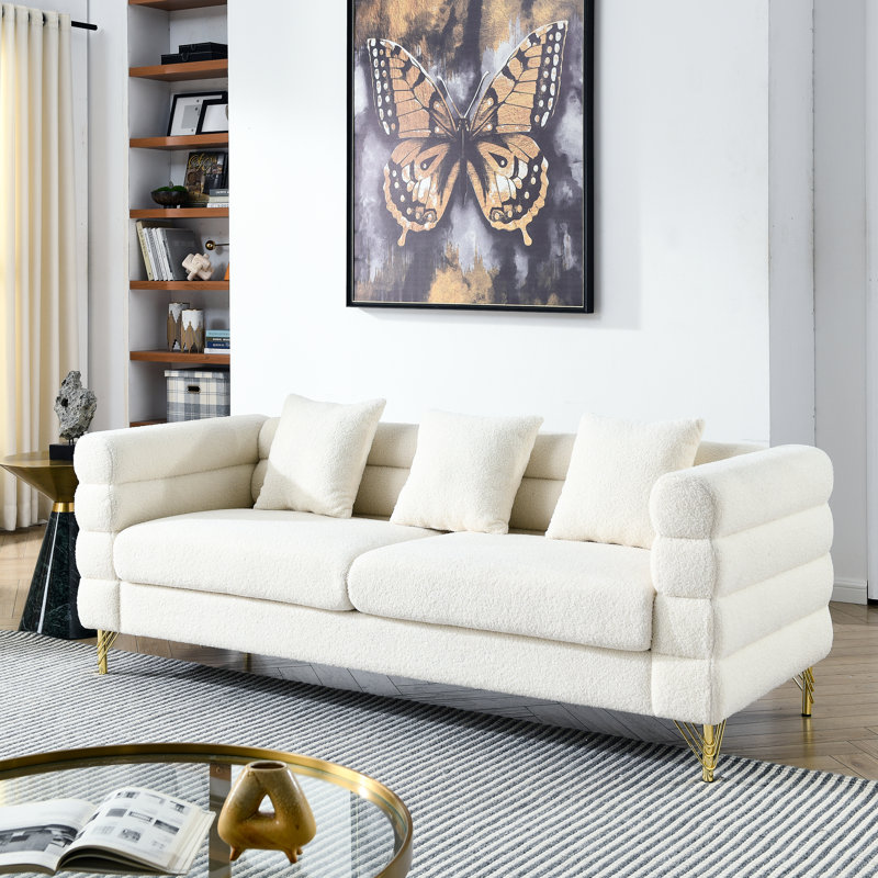 Canapé modulaire à assise profonde de 81 pouces avec coussins de 81 pouces, idéal pour l'espace de vie, canapé modulaire surdimensionné de style américain, structure douce et relaxant