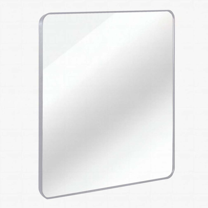 Metal Framed Square Bathrrom Mirror for Wall, Silver