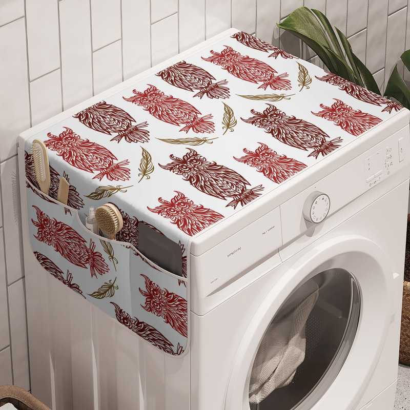 Machine à laver East Urban Home Owl - paquet de 2 - paprika rouille et blanc