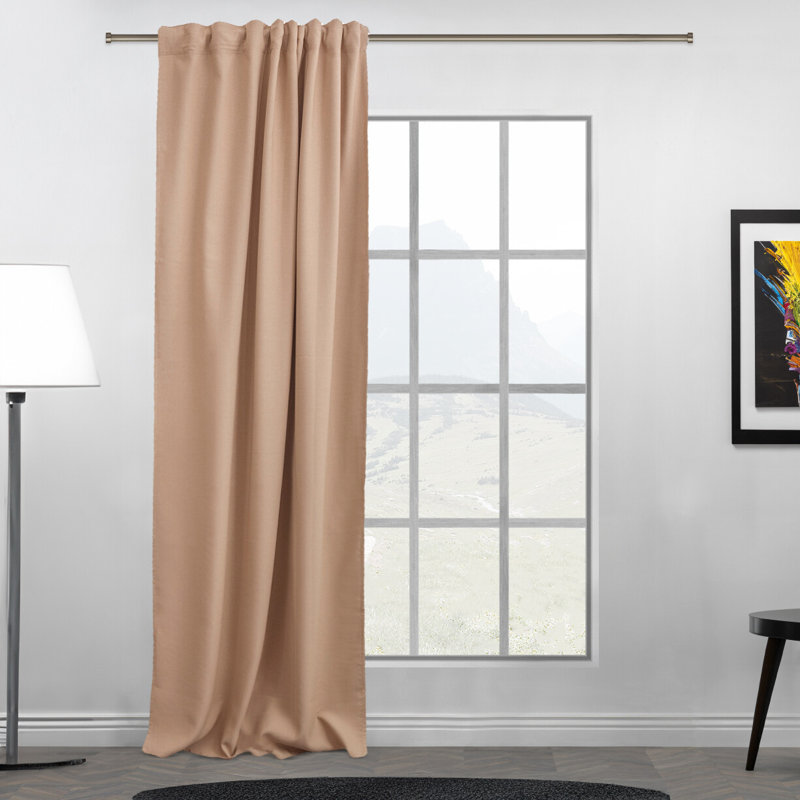 Room Darkening Single Curtain Panel, 260cm Width x 295cm Drop, Tan