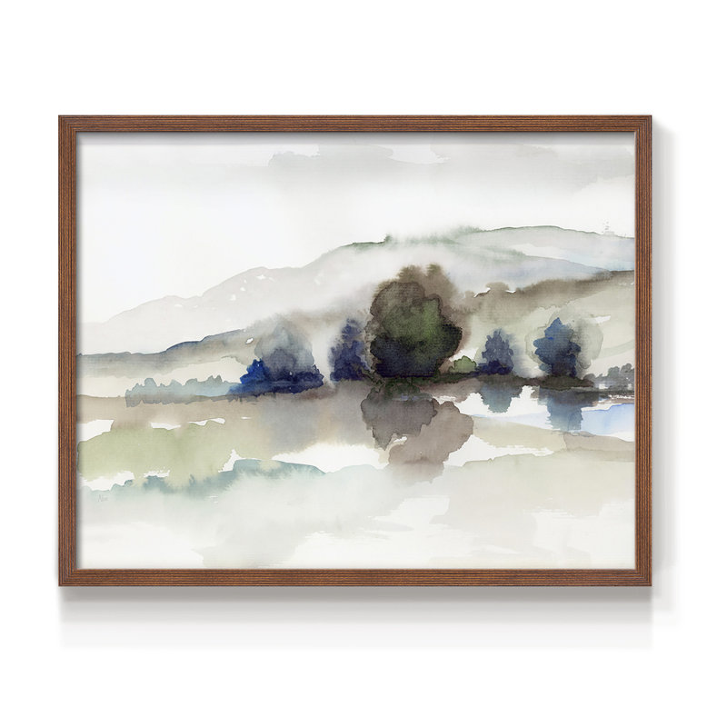 «Morning Morning II» - Reproduction encadrée - Restickable, H 8 po x l 10 po, Noyer