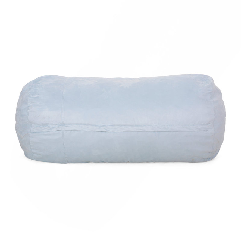 Aruba 8 Foot Microfiber Cylindrical Bean, Bag, Seafoam, Blue Fabric